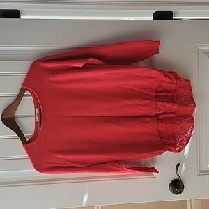 Red lace sweater